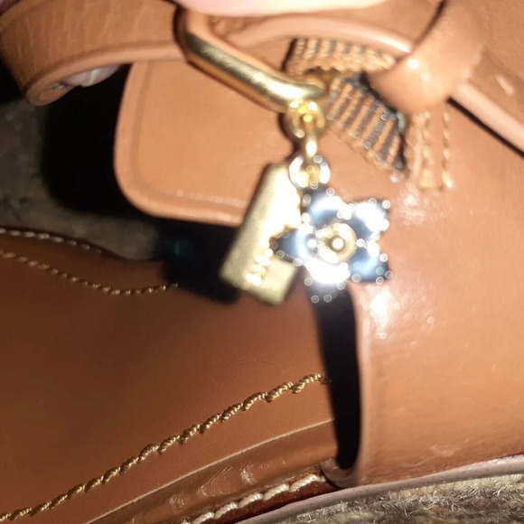 COACH-HIGH ESPADRILLE WEDGE SANDAL-STYLE# FG2110-Brown Leather-Sz 10B-NWOB - Picture 12 of 12